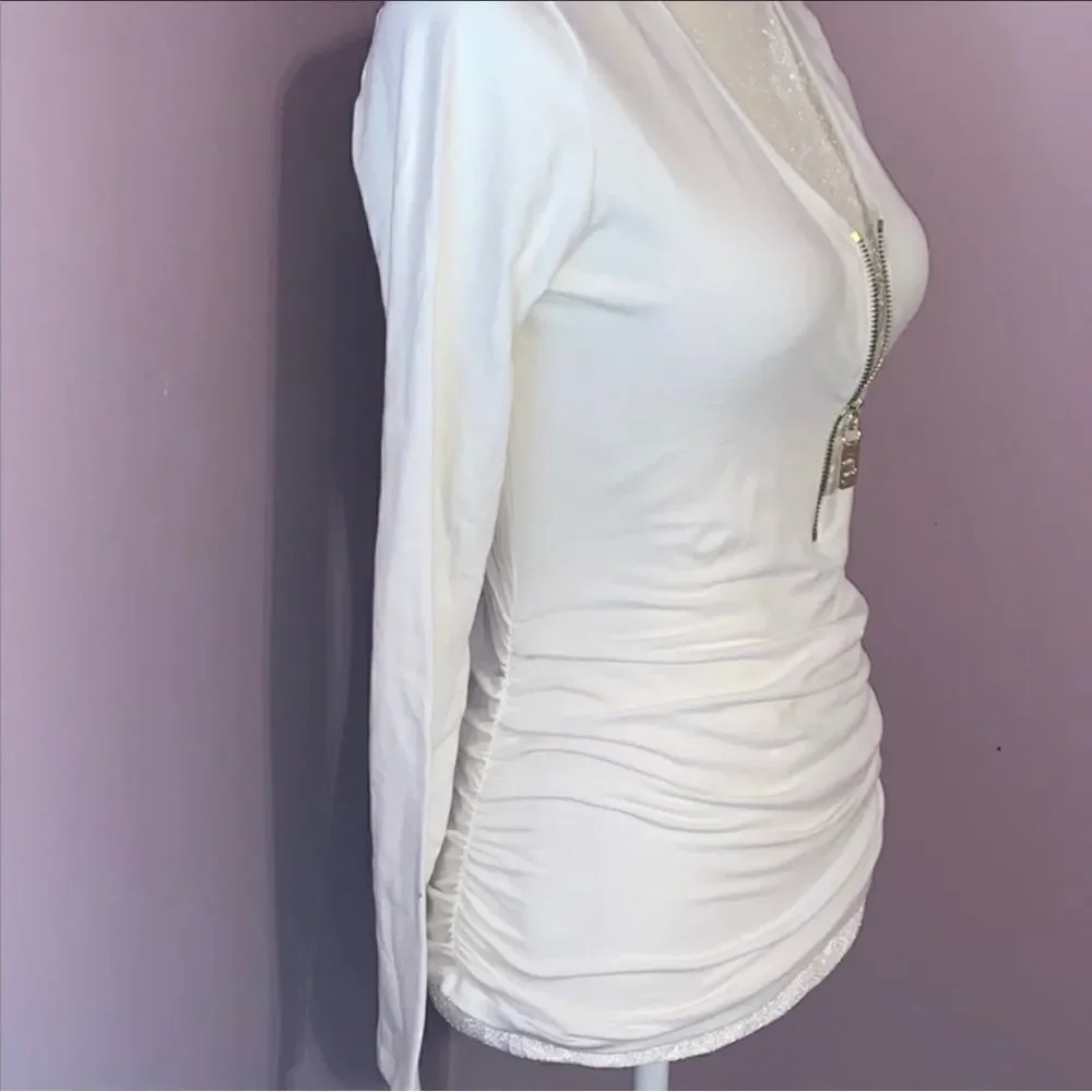 Michael kors zip front top